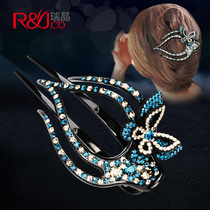Duck-Bill clip large lady hair Korean rhinestone elegant hairclip back head hairclip hairpin hairpin three-tooth clip