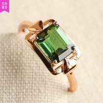Main Stone 1 5 Carat Electro-Optic Green Beyonder Ring Lady Withdrawal 18K Gold Inlaid Fashion Brief