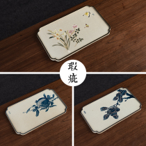 Jingdezhen antique handmade tea tray tea set handling leakage defects ceramic tea set dry bubble table tea table tea tray