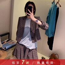 LICKYSENIOR London holiday Plaid suit suit Womens casual suit shorts two-piece set