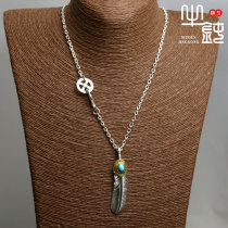 Cattle blunt precision of gold pine feather necklace 925 Silver Lin Zhiling with the same set chain hand silver decoration