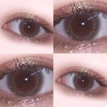 Brown beautiful pupil year throwing female small diameter 13 8mm Ai Jing two-color gold powder day water ice moon half year throw can Pond K