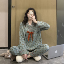 Lunar Subsuit Summer Pure Cotton Cotton Cloth Thin Section Postnatal Loose Large Yard Lactation Breast Feeding and Pregnant Woman in Spring Autumn Pregnant pregnant womans pyjamas