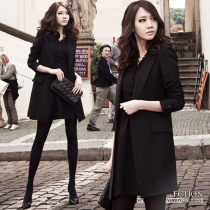 Blazer womens 2021 spring new Korean version of the long loose thin long sleeves black chic net red small suit