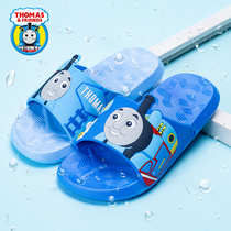 Thomas childrens slippers 2021 summer one-word drag Blue childrens shoes cute cartoon home slippers primary school students