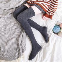 Winter womens tide long tube over stockings knee season plus velvet thickened autumn Japanese students over knee socks fashion
