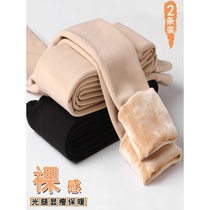 Light legs flesh-colored leggings Women wear thin stockings skin color artifact Autumn and winter naked autumn pants velvet thickened cotton pants