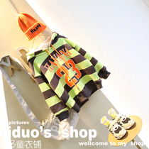 Do not return do not change childrens clothing 2019 Winter New Girl street color stripe letter hooded fleece wide version