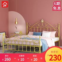 European modern simple princess Wrought iron bed Iron frame Steel frame Double single Adult child 1 2 1 5 1 8 meters
