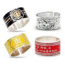 Lafuli cigar holder portable cigar holder mini 925 sterling silver ring carved cigar tray