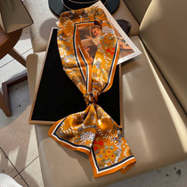 Song Ensa 100% true silk scarves spring autumn flower strip mulberry silk scarves floating with yarn towel temperament 100 lap 2021