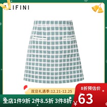Shifan Li 2021 New High waist slim skirt Plaid A- line dress Korean skirt women skirt 3B9142501