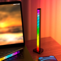 Vehicular atmosphere lamp Car inside free of wiring room bedroom computer electric race wireless sound control rgb ten tone atmosphere light