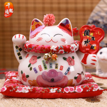 Cash & cat small swing piece opening shop front desk collection silver tabletop decoration creative gift ceramic savings pot deposit money pot