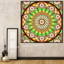 Church Glass Electrostatic Sticker Windows Aisle Cling Film Ceiling ceiling KTV Bar Decorative Arts Color Paste