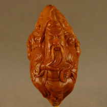 Night Reading Spring and Autumn Qi Bamboo Core Carving Zhoushan Pure Handmade Olive Core Carving Su Gong New Single Seed Carving Literary Play