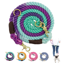 Two dogs traction rope two two-in-one drag two double head double dog walk dog rope half P chain Item lap small dog