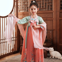 Girls Hanfu Spring and Autumn Clothes Long Sleeve Childrens Skirt Super Fairy Chinese Style Tang Dress Little Girl Ancient Clothes Autumn