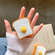 ins Japanese and Korean cute toast egg airpodsPro protective cover Apple 3 generation headphones silicone case soft shell