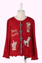 2102-032 Childrens Baby Childrens Wear Circus Series Embroidered Threaded Cardigan Top