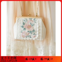 {White Peony} Messenger Bag Small Design Original Hanfu Bag Summer Female Large Capacity Bag Female Summer Joker Fairy