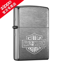 Original ZIPPO Lighter Classic Harley Engraved Shield Bar 200HD H199 Brushed Mens Windproof Kerosene Lettering