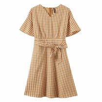 Metersbonwe womens summer dress new casual trend plaid cotton dress 243135