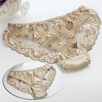 Sexy hit 100% mulberry silk underwear behind transparent lace silk underwear can also be so sensual