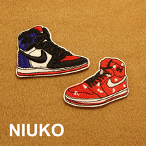 NIUKO embroidery painting cartoon shoes sneakers cloth label adhesive hot stamping cloth DIY exquisite cloth paste