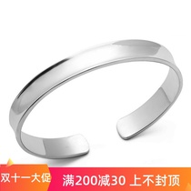 silver jewelry s999 sterling silver glossy men's and women's silver bracelet with concave opening couple silver bracelet