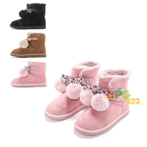 Bara Bara girls  shoes Winter childrens big children plus velvet cotton shoes snow boots warm Western style 24424190565