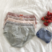 Girl department pure cotton plaid briefs 0 04kg