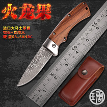 Tang Bohu foldable knife outdoor portable sharp Damascus steel knife collection gift boutique self-defense