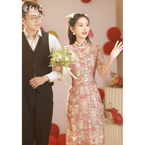 Improvement of the cheongsam toast 2023 new Chinese-style wedding dress senior bride out of the cabinet dress