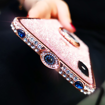 For Apple xsmax mobile phone case iPhone11 rhinestone new iphoneXs full diamond frame XR diamond metal frame 11promax Apple x flash powder film ring