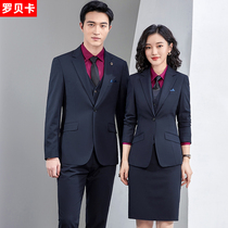 2022 Tibetan green suit suit suit for male and female teachers professional dress customized placement consultant sales office work clothes