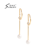 sumni Samini 18K gold gold 925 silver earrings women simple temperament earrings 2019 New Tide personality earrings