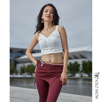 Magnificent Solo Show Belly Dance Exercises 2021 New Summer Harbor Wind suit Womens Ins Harness Blouses Hip Towel Pants