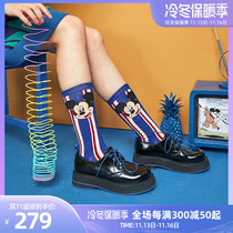 littlegood × two or three things joint retro small leather shoes womens spring thick bottom heart-shaped small shoes all-match college