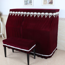 Thickened plush gold velvet piano cover full cover European hollow embroidery dust cover Simple modern recommended cover cloth