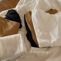 THREEPIG autumn and winter New Thin heat no trace warm set underwear womens base shirt top stretch