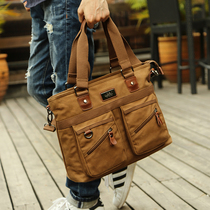 New business commuter briefcase man handbag canvas single shoulder inclined satchel bag for work backpack large capacity computer bag