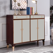 American shoe cabinet light luxury porch cabinet walnut color simple household multi-function large-capacity locker entrance storage cabinet