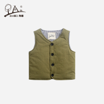 Children clip cotton vest baby horse clip plus cotton autumn and winter thick boy cotton waistcoat shoulder 2021 winter warm vest thick