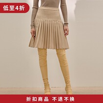 MADEINAM2020 Autumn winter high-end imported Aussie wool quite sphincter Pleats Styling side loop with 100 plexor half dress