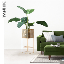 Nordic ins Modern simple Wrought iron storage flower stand Creative flower pot Metal shelf Floor-to-ceiling living room decoration