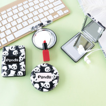 Panda small mirror small makeup mirror double-sided burger mirror easy to put bag square cartoon multi-head black and white