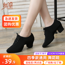 Oxford Cloth Spring Autumn Professional Latin Dance Shoes Women Soft Bottom High Heel Teacher Body Ballroom Dancing Shoes