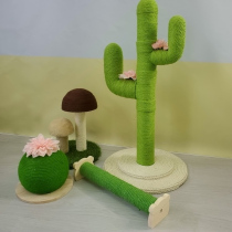 Cat Climbing Frame Green Cactus Sisal Mushroom Cat Grab Cactus Powder Sunflower Wear-resistant Cat Toy Grab