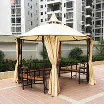Outdoor Pavilion courtyard solid wood garden balcony awning canopy tent farmhouse round Tea Pavilion